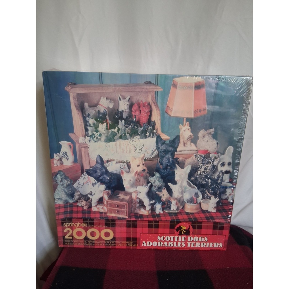 Springbok Scottie Dog 2000 Pcs Puzzle 34" x 42.5" Assembled VTG 1998 NEW SEALED